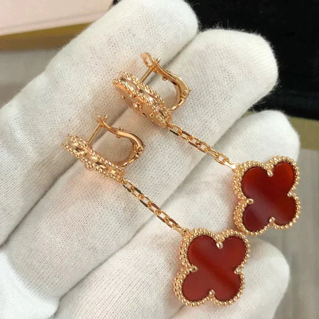 ¡®Lume Jewelry¡¯CLOVER 2 MOTIF LASER CARNELIAN EARRINGS