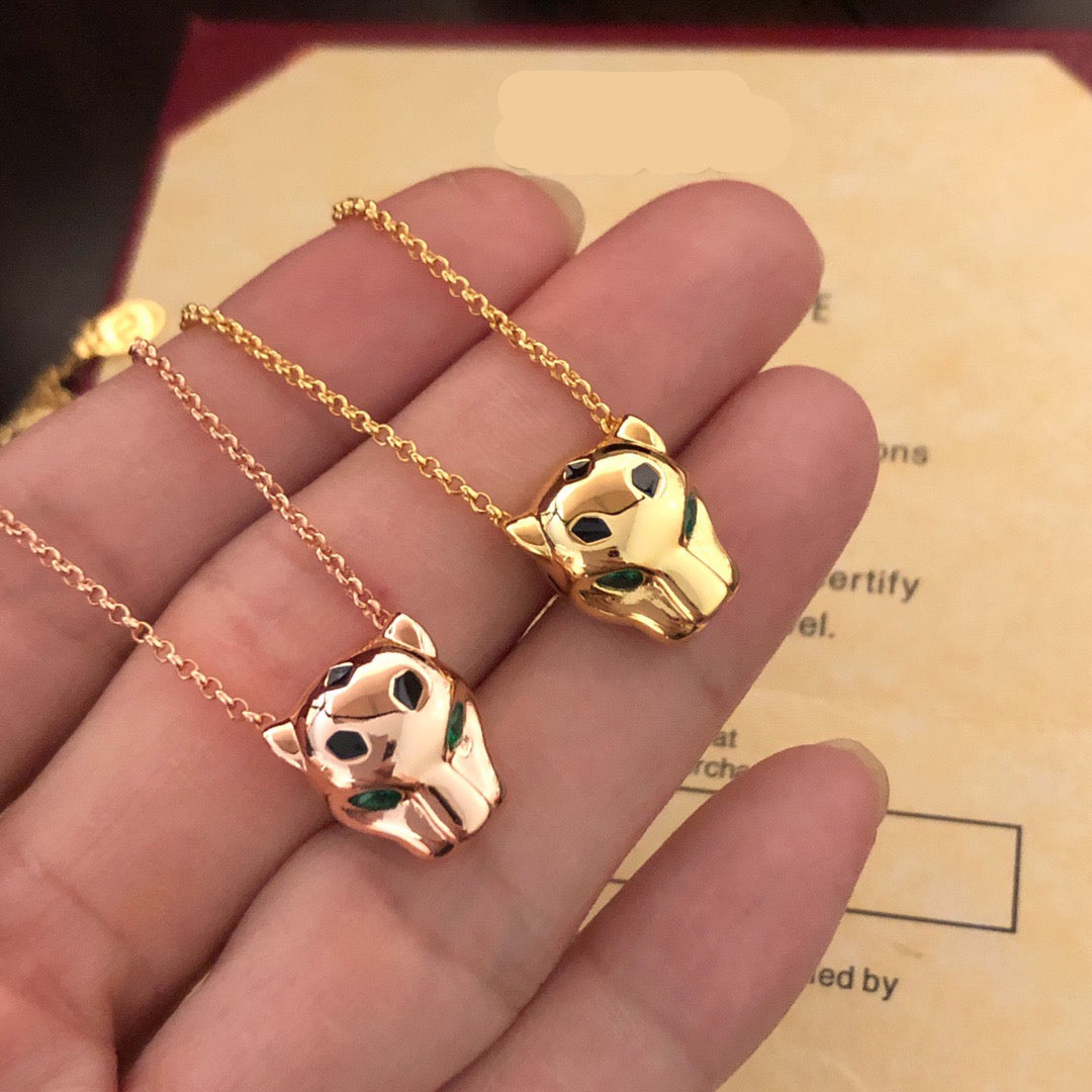 ¡®Lume Jewelry¡¯Panthère de Pendant Necklace, Panther‑Head Motif, Emerald Eyes,