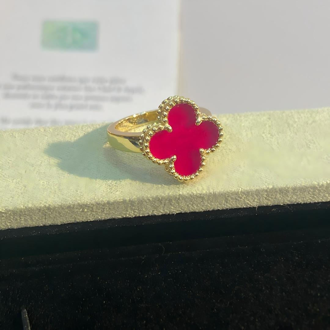 [Lume Jewelry]NEW CLOVER PINK ENAMEL RINGS