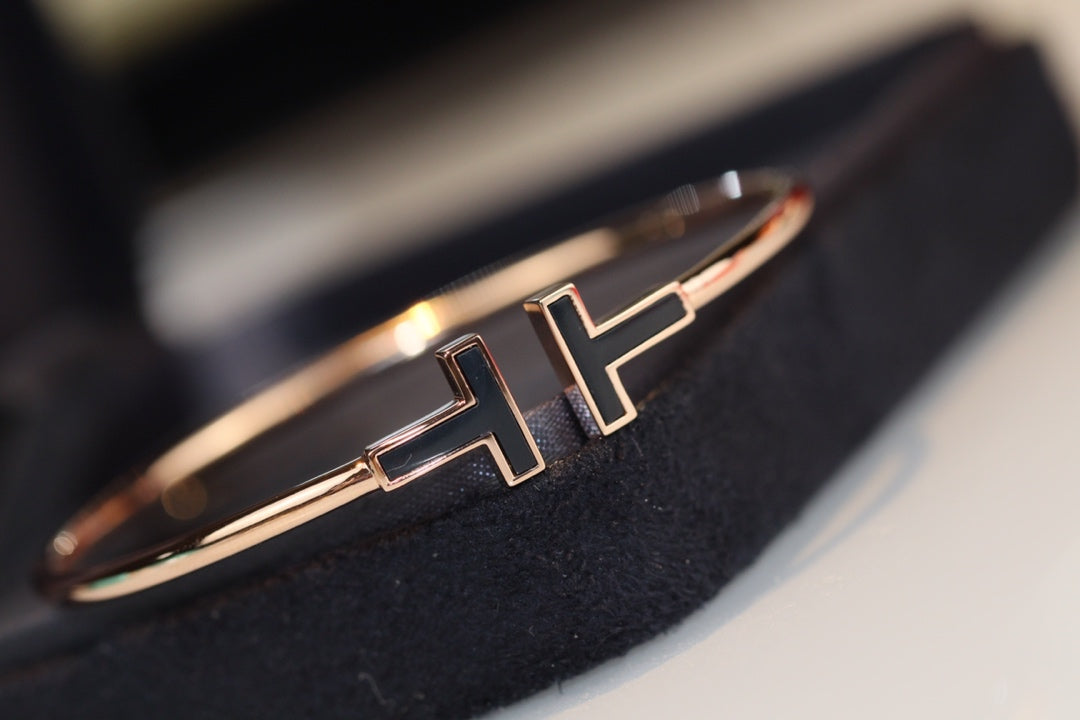 [Lume Jewelry]T BRACELET 1.8MM ONYX PINK GOLD