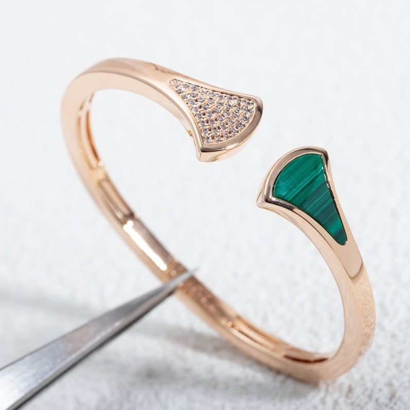 [Lume Jewelry]DREAM BRACELET OPEN MALACHITE PINK GOLD