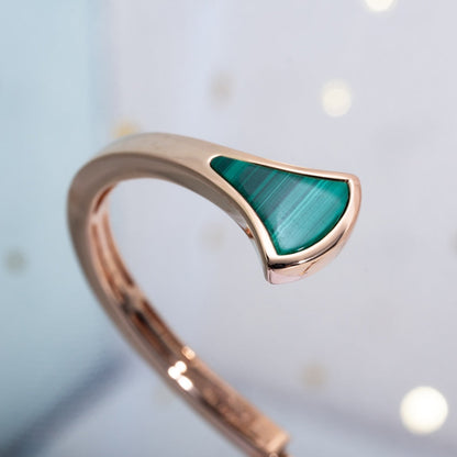 [Lume Jewelry]DREAM BRACELET OPEN MALACHITE PINK GOLD