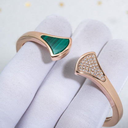 [Lume Jewelry]DREAM BRACELET OPEN MALACHITE PINK GOLD