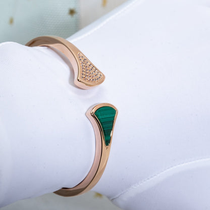 [Lume Jewelry]DREAM BRACELET OPEN MALACHITE PINK GOLD