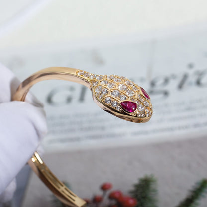 [Lume Jewelry]SERPENTI BRACELET PINK GOLD DIAMOND DOUBLE SNAKE