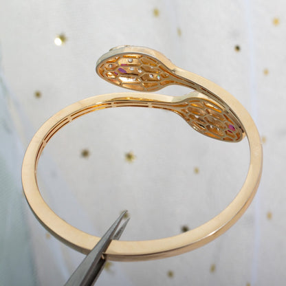 [Lume Jewelry]SERPENTI BRACELET PINK GOLD DIAMOND DOUBLE SNAKE