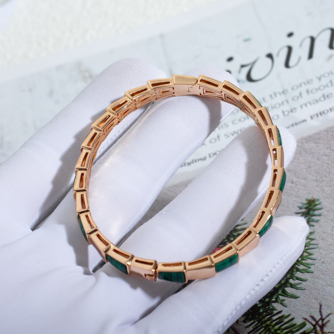 [Lume Jewelry]SERPENTI BRACELET PINK GOLD MALACHITE