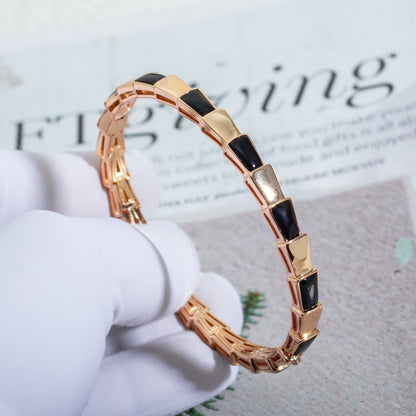 [Lume Jewelry]SERPENTI BRACELET PINK GOLD ONYX
