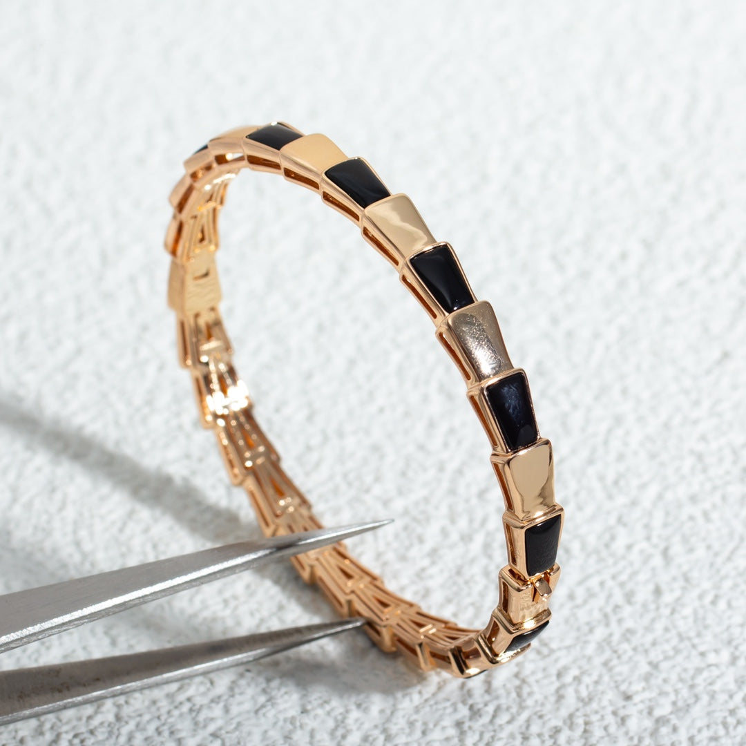 [Lume Jewelry]SERPENTI BRACELET PINK GOLD ONYX