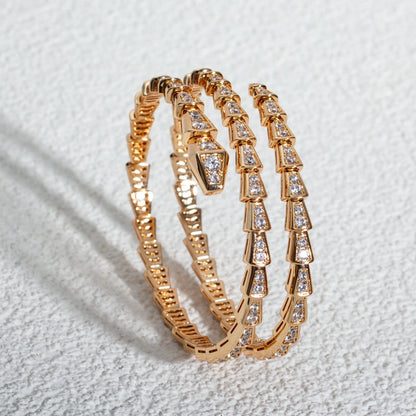 [Lume Jewelry]SERPENTI BRACELET PINK GOLD DIAMOND DOUBLE ROW