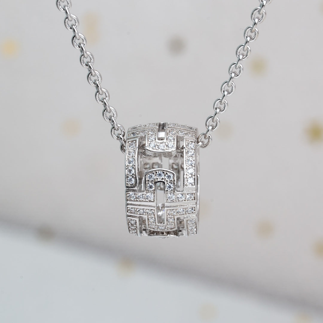 [Lume Jewelry]PARENTESI NECKLACE SILVER DIAMOND