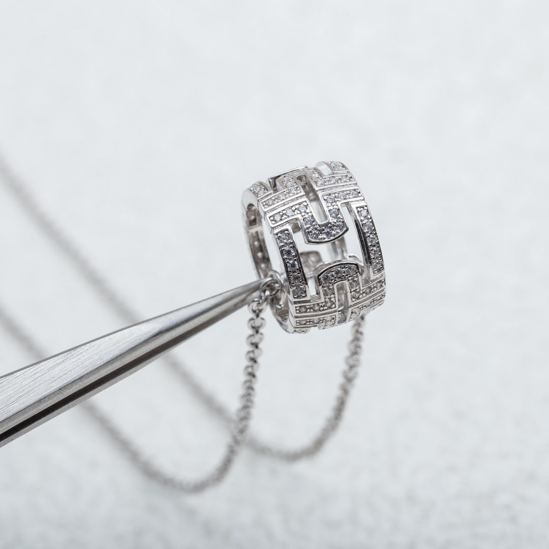 [Lume Jewelry]PARENTESI NECKLACE SILVER DIAMOND