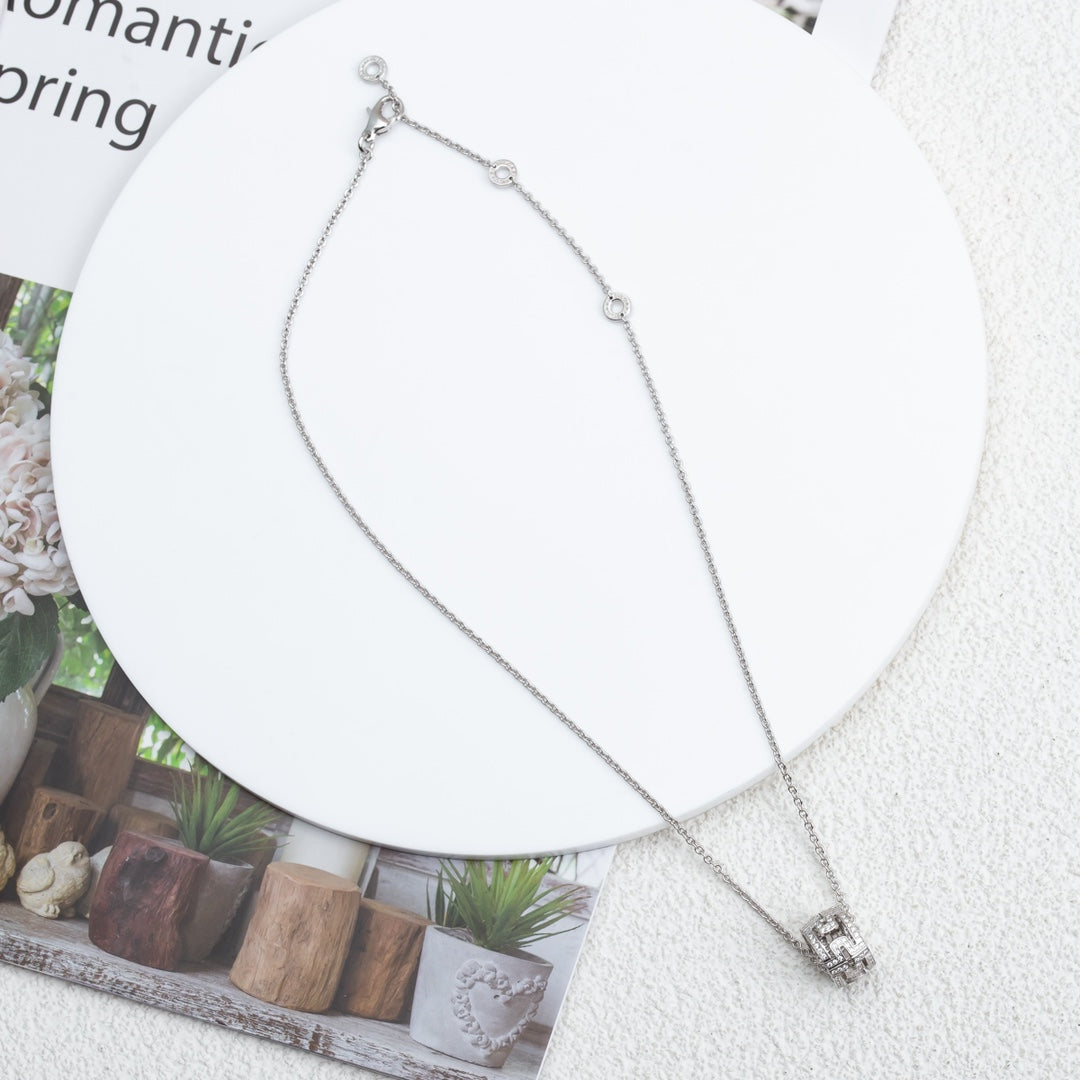 [Lume Jewelry]PARENTESI NECKLACE SILVER DIAMOND