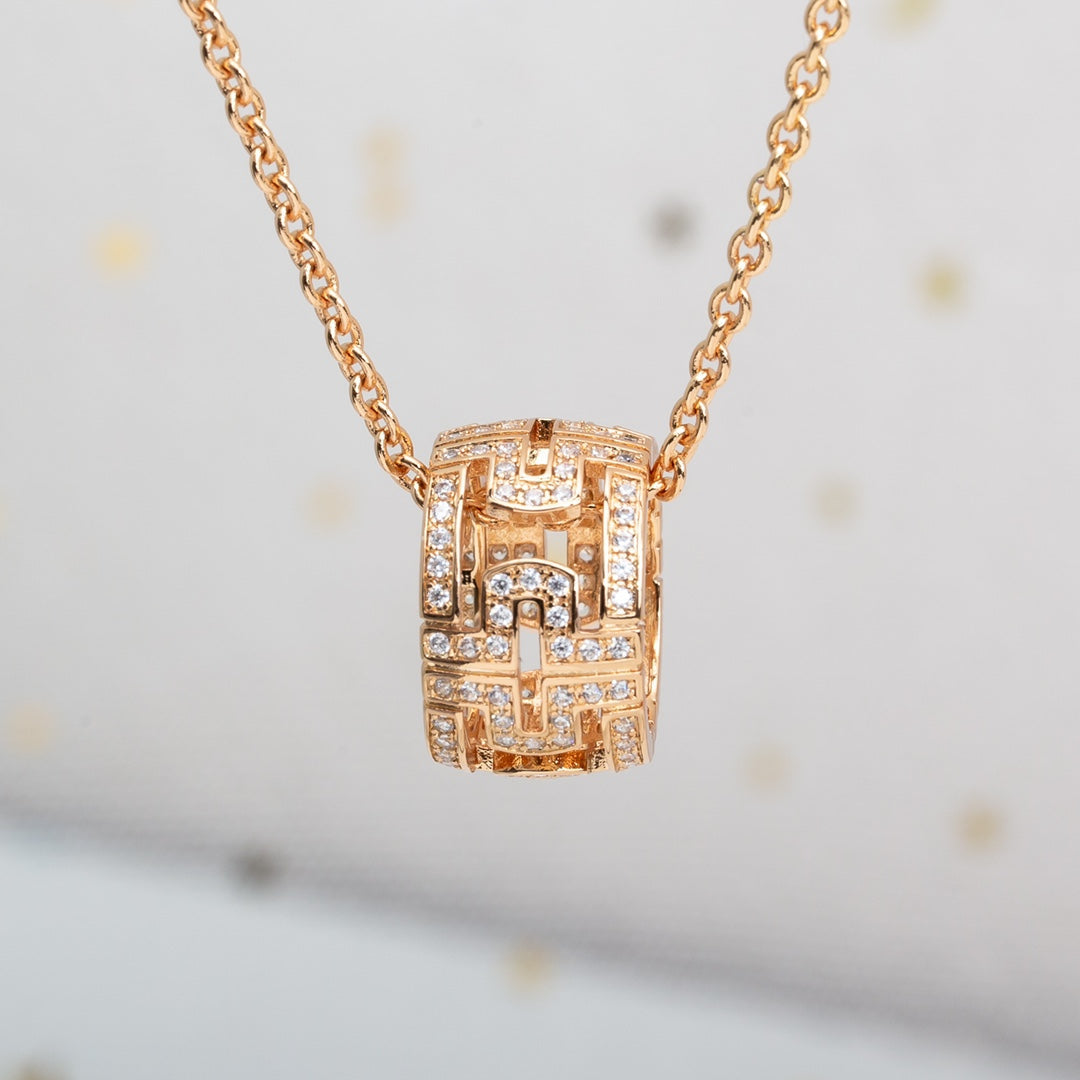 [Lume Jewelry]PARENTESI NECKLACE PINK GOLD DIAMOND