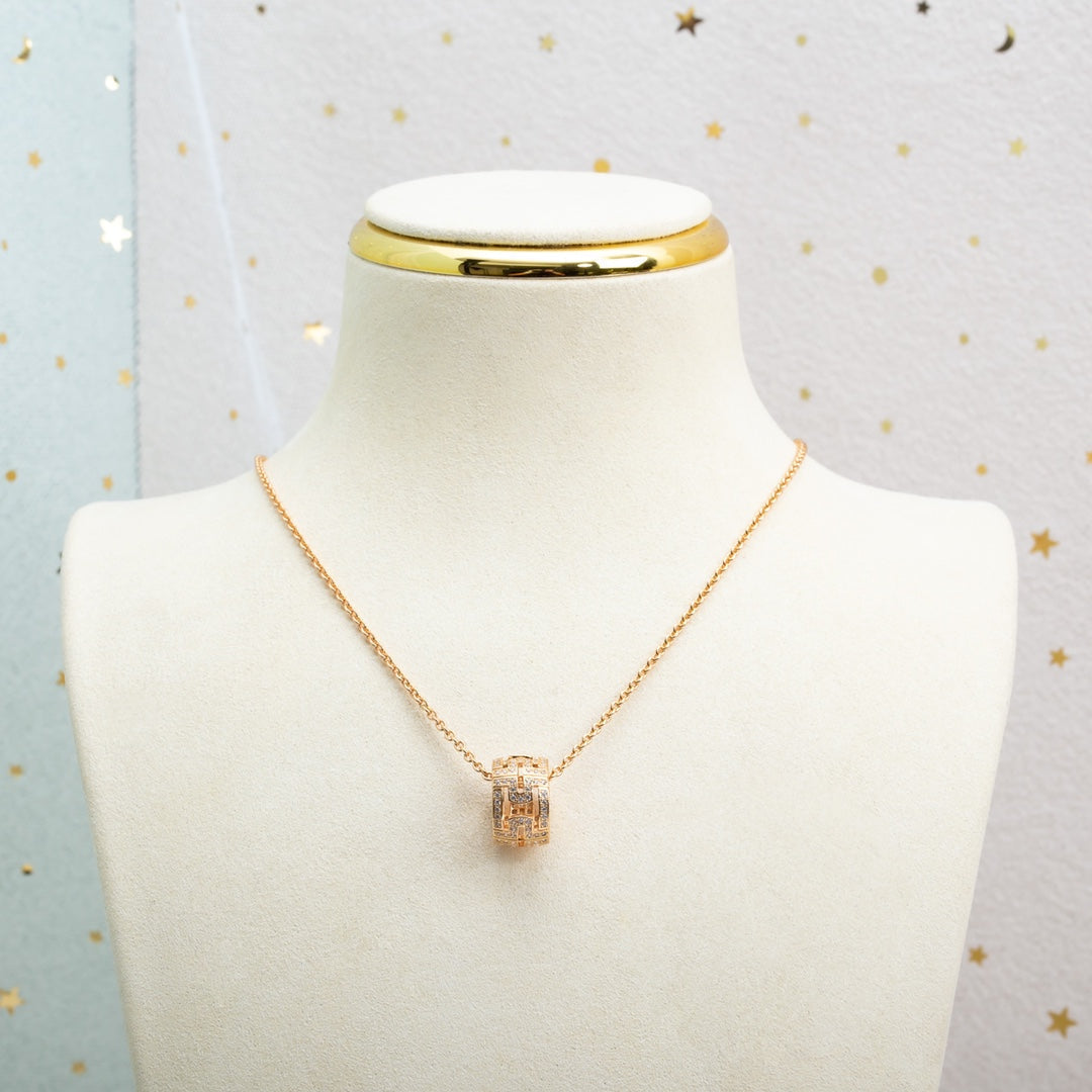 [Lume Jewelry]PARENTESI NECKLACE PINK GOLD DIAMOND