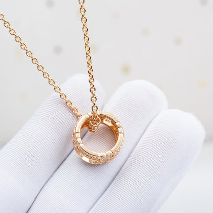 [Lume Jewelry]PARENTESI NECKLACE PINK GOLD DIAMOND