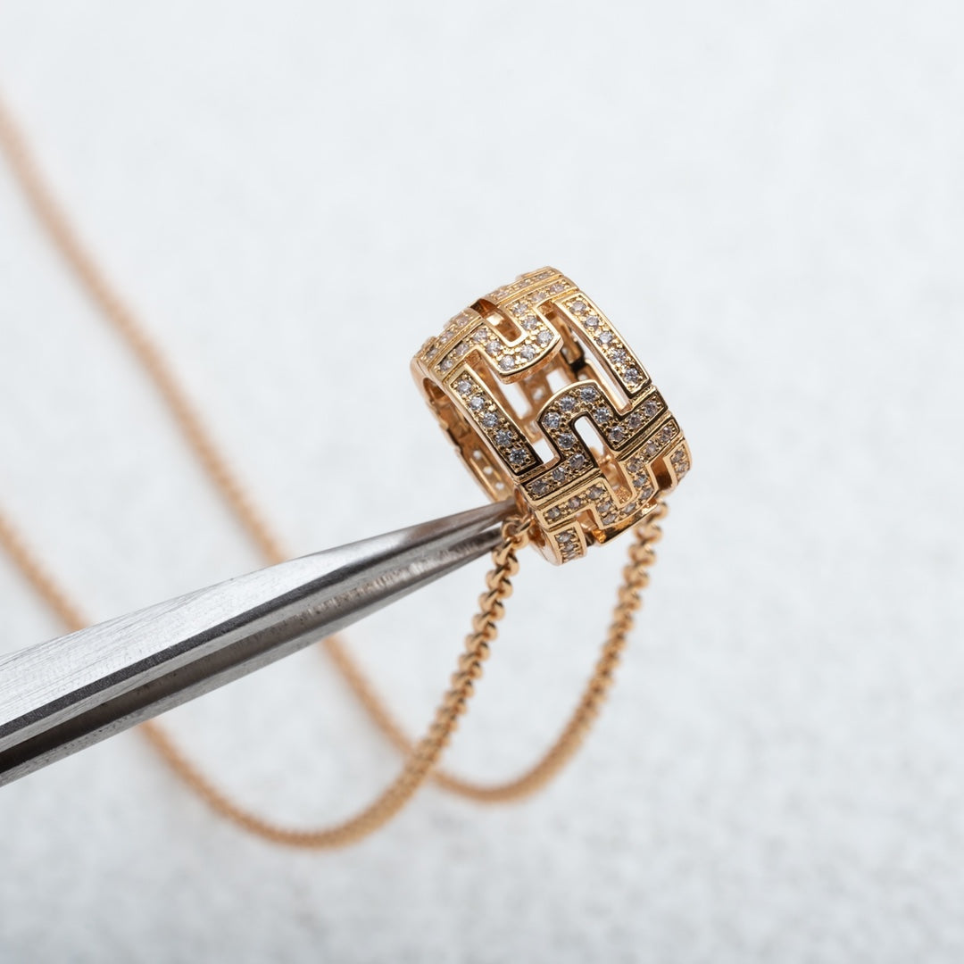 [Lume Jewelry]PARENTESI NECKLACE PINK GOLD DIAMOND