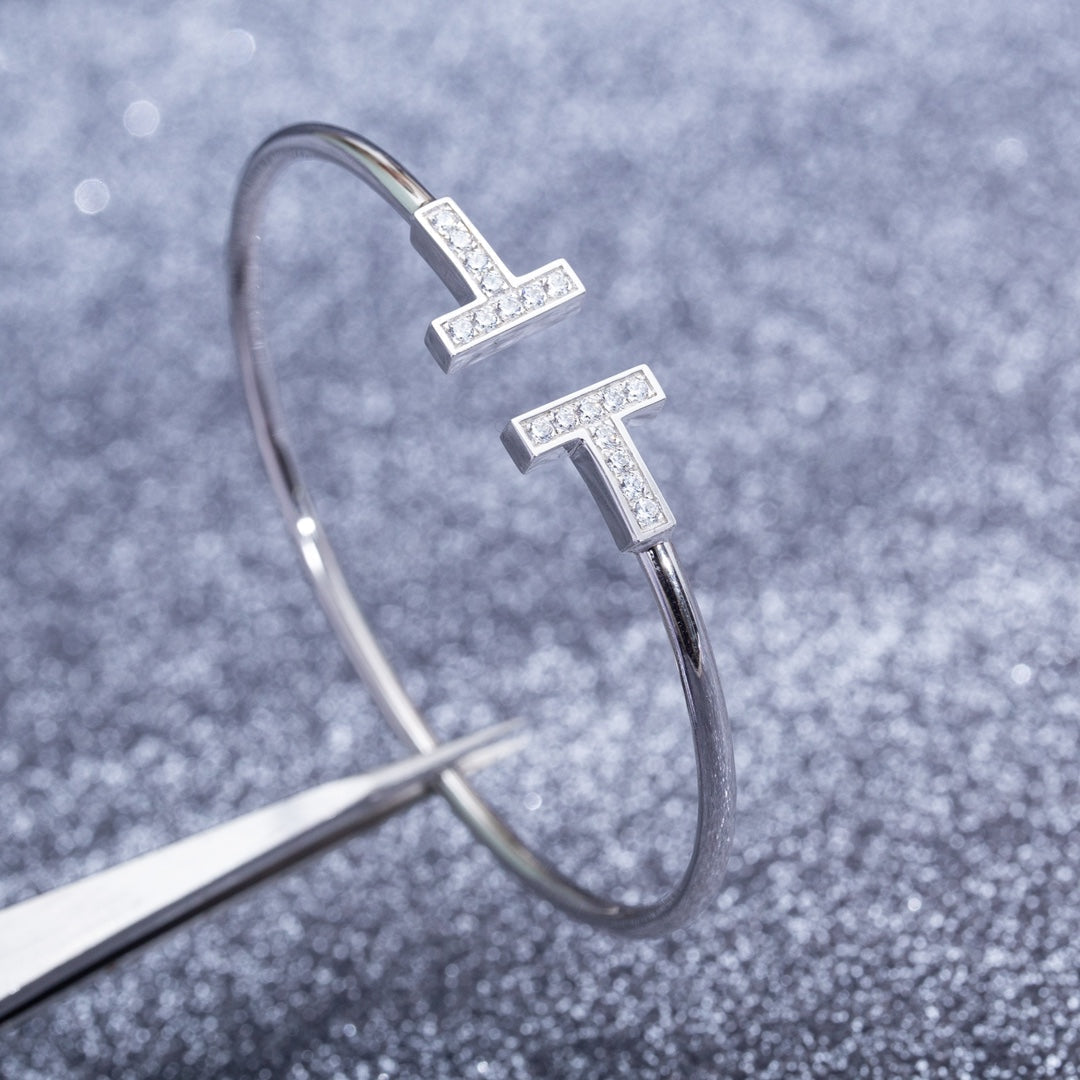 [Lume Jewelry]T BRACELET 1.8MM DIAMOND SILVER