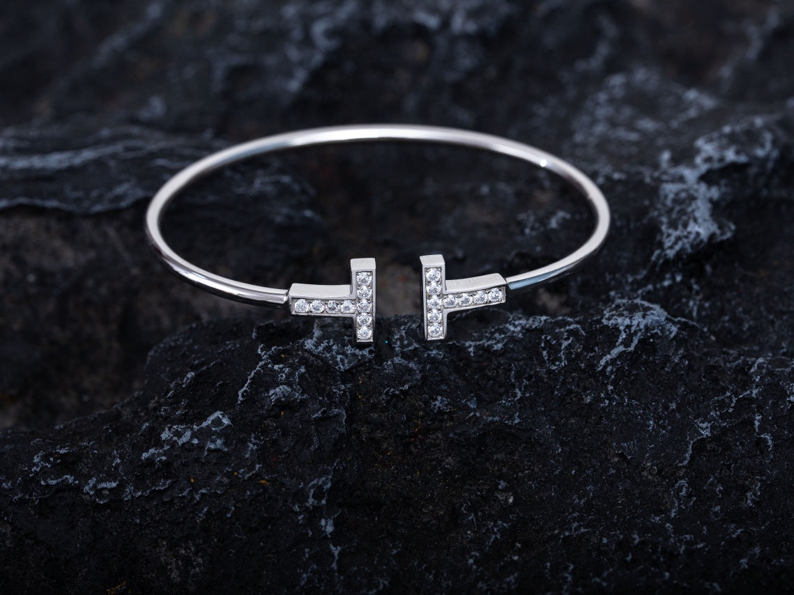 [Lume Jewelry]T BRACELET 1.8MM DIAMOND SILVER