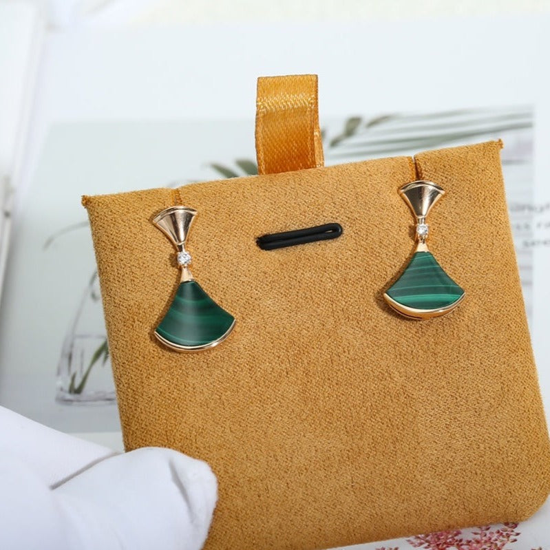 [Lume Jewelry]DREAM MALACHITE PINK GOLD EARRINGS