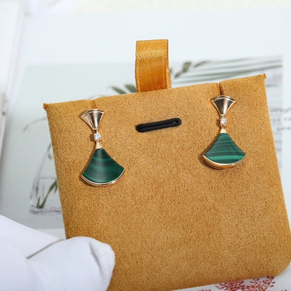 [Lume Jewelry]DREAM MALACHITE PINK GOLD EARRINGS