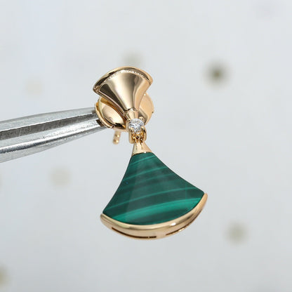 [Lume Jewelry]DREAM MALACHITE PINK GOLD EARRINGS