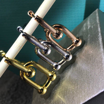 [Lume Jewelry]HARDWARE DROP EARRINGS DOUBLE LINK