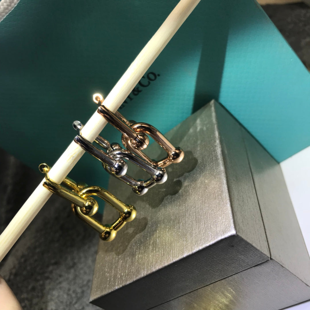 [Lume Jewelry]HARDWARE DROP EARRINGS DOUBLE LINK