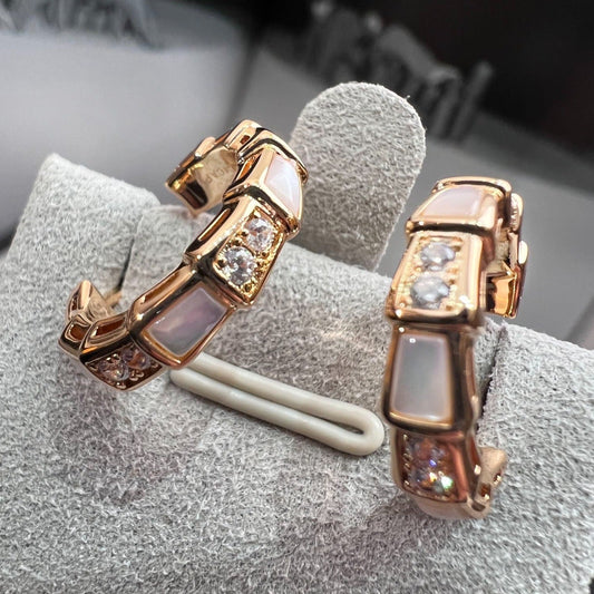 [Lume Jewelry]SERPENTI MOP PINK GOLD EARRINGS