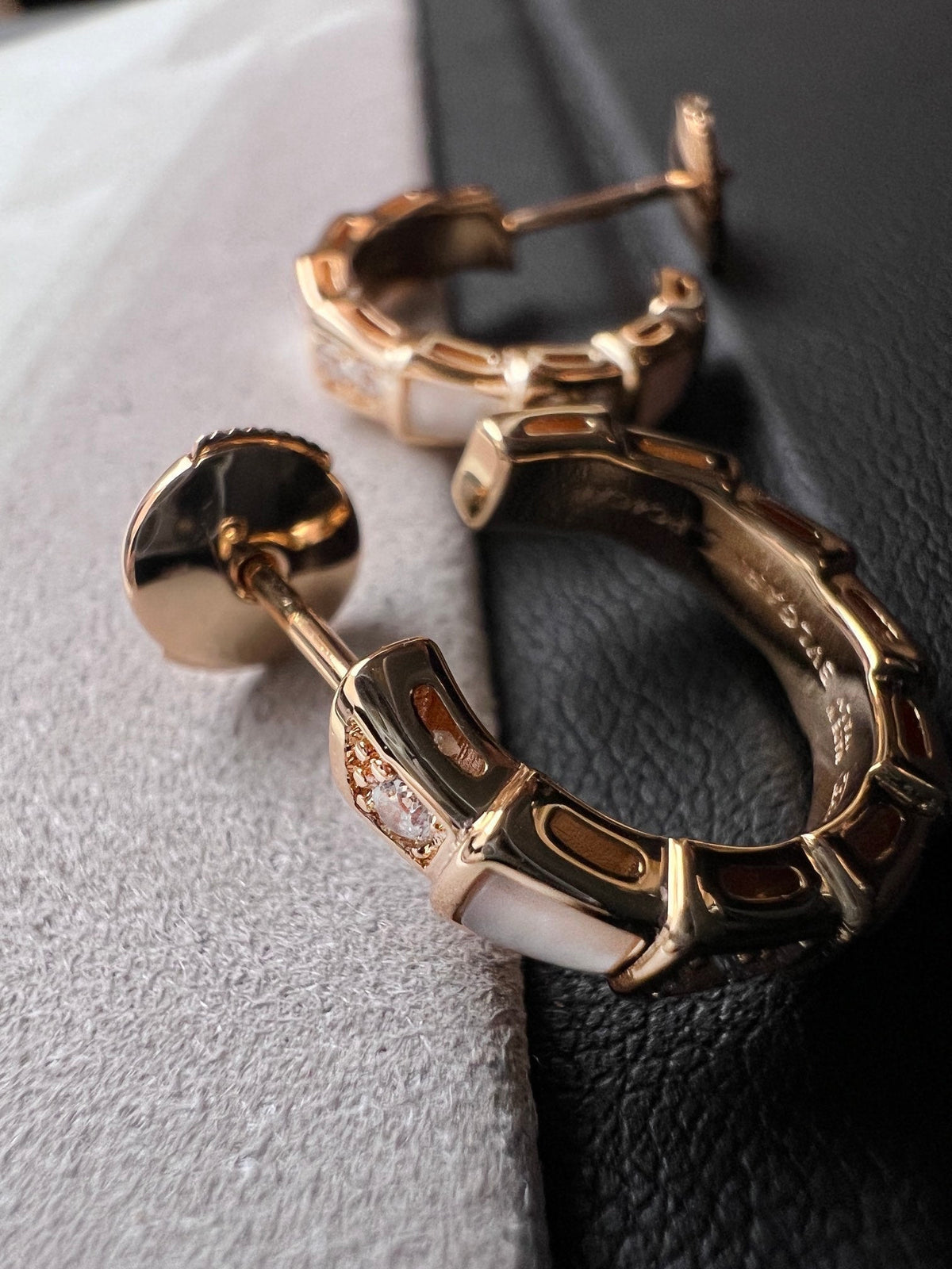 [Lume Jewelry]SERPENTI MOP PINK GOLD EARRINGS