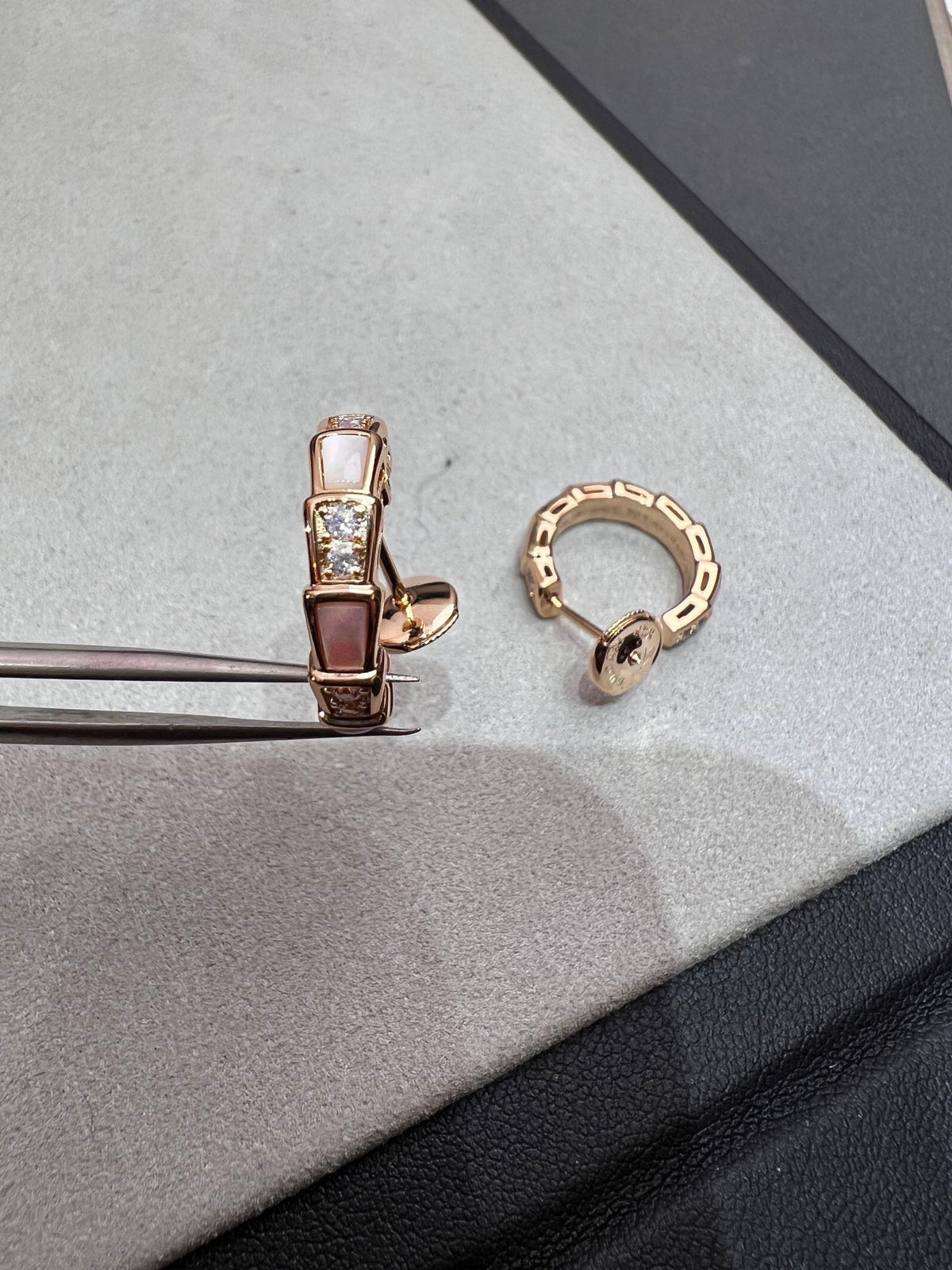 [Lume Jewelry]SERPENTI MOP PINK GOLD EARRINGS