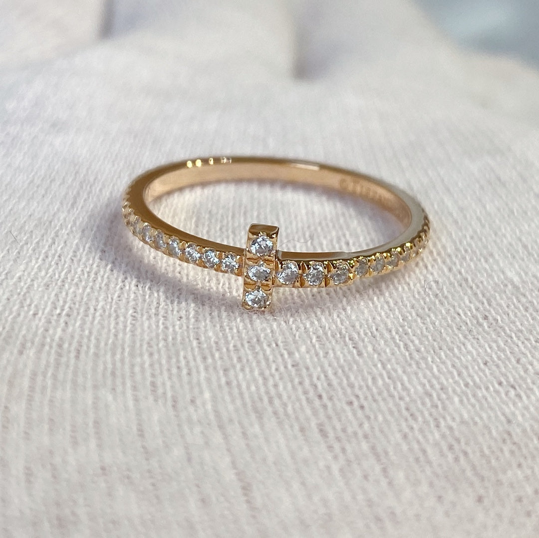 [Lume Jewelry]T RING DIAMOND PINK GOLD