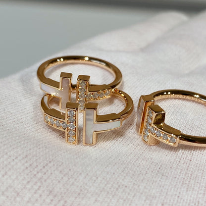 [Lume Jewelry]T WIRE MOP DIAMOND RING PINK GOLD