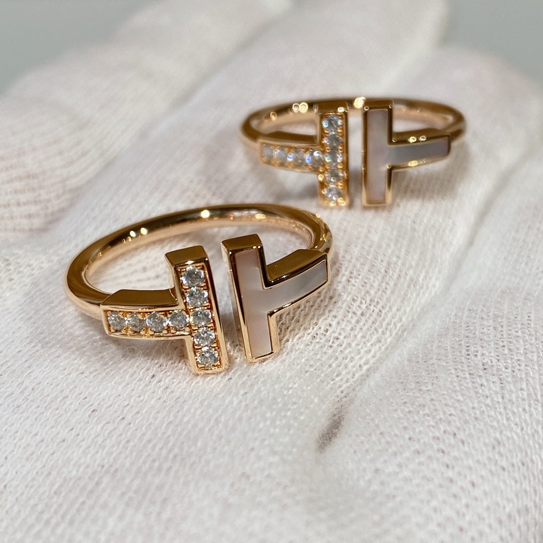 [Lume Jewelry]T WIRE MOP DIAMOND RING PINK GOLD