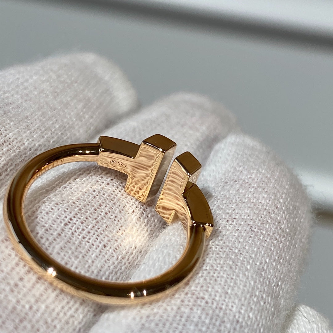[Lume Jewelry]T WIRE MOP DIAMOND RING PINK GOLD