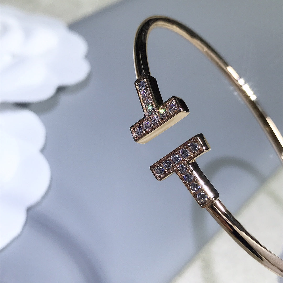 [Lume Jewelry]T BRACELET PINK GOLD 1.8MM DIAMOND