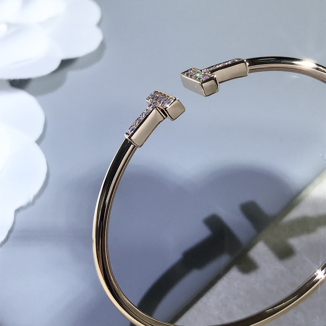 [Lume Jewelry]T BRACELET PINK GOLD 1.8MM DIAMOND