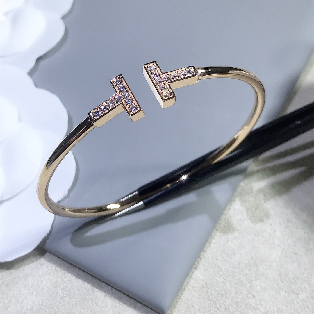 [Lume Jewelry]T BRACELET PINK GOLD 1.8MM DIAMOND