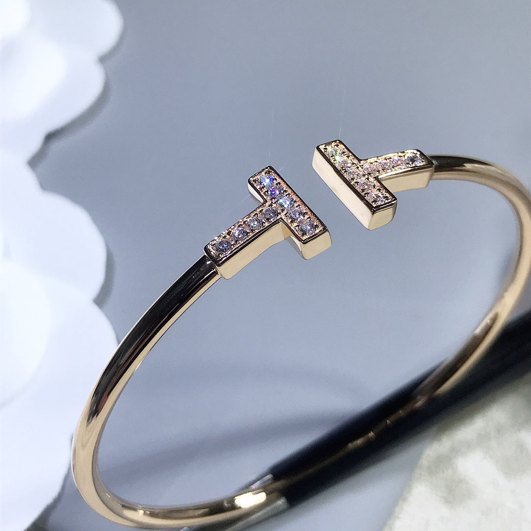 [Lume Jewelry]T BRACELET PINK GOLD 1.8MM DIAMOND
