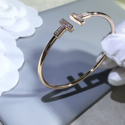 [Lume Jewelry]T BRACELET PINK GOLD 1.8MM DIAMOND