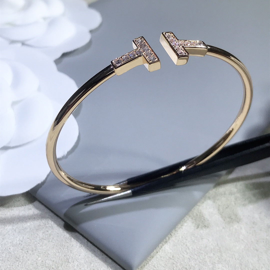 [Lume Jewelry]T BRACELET PINK GOLD 1.8MM DIAMOND