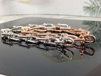[Lume Jewelry]HARDWEAR BRACELET PINK GOLD AND SILVER DIAMOND