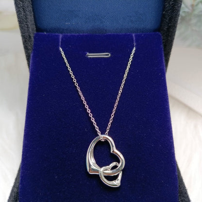 [Lume Jewelry]DOUBLE HEART SILVER NECKLACE