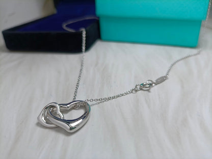 [Lume Jewelry]DOUBLE HEART SILVER NECKLACE