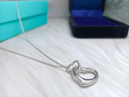 [Lume Jewelry]DOUBLE HEART SILVER NECKLACE