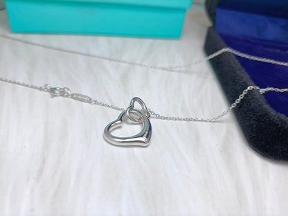[Lume Jewelry]DOUBLE HEART SILVER NECKLACE