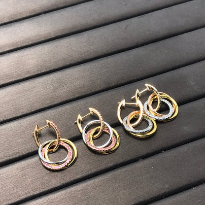 [Lume Jewelry]TRINITY EARRINGS GOLD DIAMOND