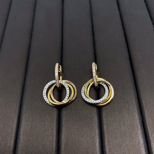 [Lume Jewelry]TRINITY EARRINGS GOLD DIAMOND