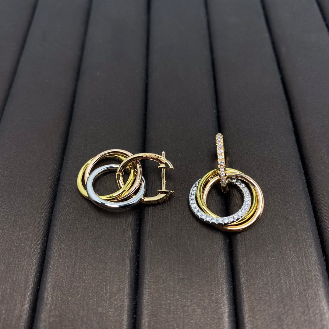 [Lume Jewelry]TRINITY EARRINGS GOLD DIAMOND