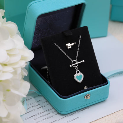 [Lume Jewelry]DOUBLE HEART BLUE NECKLACE